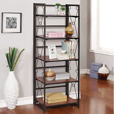 VECELO 5 tiers Folding Bookshelf Industrial Metal Frame Bookcase Organizer - Toronto - Canada