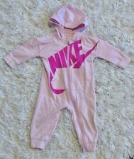 Nike Toddler Girl 24M Cotton-Blend One Piece Hooded Coverall Pink