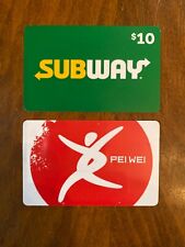 PEI WEI $25 Gift Card & Subway $10 Gift Card Free Shipping