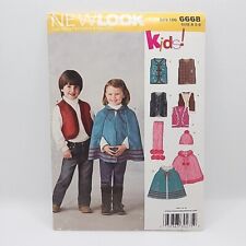 Simplicity New Look 6668 Child Toddle Cape Vest Hat Scarf Pattern Size 3-8 Uncut