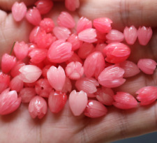 100pcs Shell pressed carved tulip flower beads earrings bracelet accessories