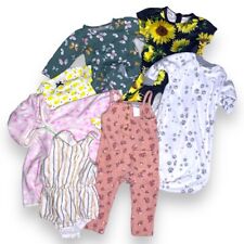 Bundle Lot of 7 Baby Girls Items Clothing Sleep Sack, Jumpsuits, Bodysuits