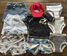 Boys Clothes Lot of 9 Items Size 18-24 Months Summer Shorts, Swimwear, Cap