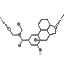 LSD Lysergic Acid Diethylamide Molecule Stainless Steel Necklace