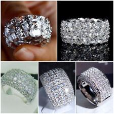 5 Style Gorgeous Cubic Zircon Ring 925 Silver Filled Women Jewelry Gift Sz 6-10