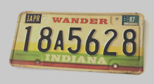 Vintage 1987 Indiana License Plate 18A5628 Wander Automotive Man Cave Shop Decor