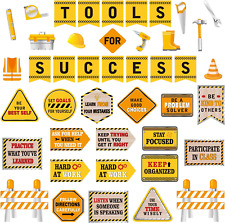 47 Pcs Construction Bulletin Board Set Construction Theme Cutouts Tools for Succ