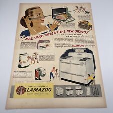 Kalamazoo Appliances 1948 Vtg Print Ad 10x14" Mrs. Smart sizes up new stoves - Sherman - US"