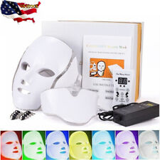 7 Colors LED Photon Skin Care Facial & Neck Beauty Mask PDT Therapy Machine US