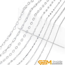 Women's S925 Sterling Silver Classic Chains Necklace Jewelry Making 18 1mm-3mm"