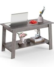 Coffee Table for Living Room, 2-Tier Coffee Table with Storage Shelf, Living - Mumbai - India