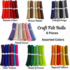 FabricLA Craft Acrylic Felt Rolls 6 Pieces 12 X 18" Soft Felt Material Assorted"