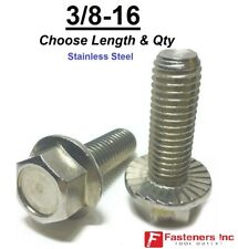 3/8-16 Stainless Steel Serrated Flange Hex Cap Screws Bolts Choose Length & Qty - Redding - US