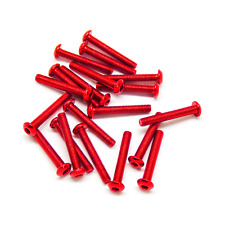 20pcs M3x20mm Button Head Screws Anodized 6063 Aluminum Hex Socket (Red) - College Station - US