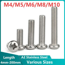 M4-M10 M6 M8 Pozi Pan Head Machine Screws Phillips Small Bolt A2 Stainless Steel - CN