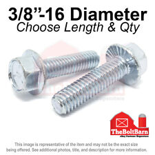 3/8-16 Grade 5 Serrated Hex Flange Screws Frame Bolts Zinc (Pick Length & Qty) - Cleveland - US"