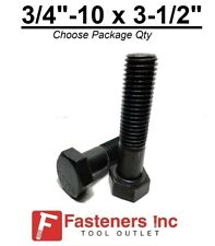 3/4-10 x 3-1/2 Hex Bolt Plain Black Steel Grade 5 Cap Screw PT (Choose Qty) - Redding - US"