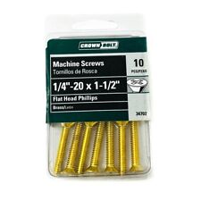 10 pcs CrownBolt 34702 Brass Machine Screws 1/4-20 x 1-1/2" Flat Head Phillips - Sacramento - US"