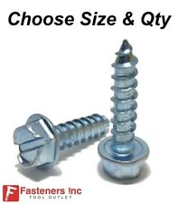 Hex Washer Head Self Tapping Sharp Sheet Metal Screws Zinc (All Sizes & Qtys) - Redding - US