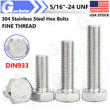 5/16-24 304 Stainless Steel Hex Cap Screws FT Hex Bolts (UNF) FINE THREAD DIN933 - Ontario - US