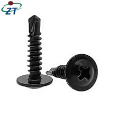 US 100/pk Black Phosphate ZT Wafer Head Self Tapping Drilling Screws 5/8'' Screw - Flushing - US