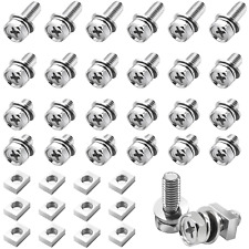 48 Pack Motorcycle Battery Terminal Bolts Screws Square Nuts Kit M6 X 10Mm 12Mm - Denver - US