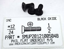 #12-24x1/2 Undercut Flat Head Phillips Machine Screws Steel Black Oxide (500) - Detroit - US