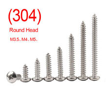 M3.5 M4 M5 Stainless Steel ( 304 ) Cross Pan Head Round Head Self Tapping Screws - CN