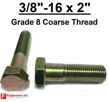 3/8-16 x 2 (PT) Hex Bolt Yellow Zinc Plated Grade 8 Cap Screw Coarse Thread - Redding - US"