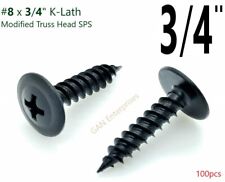 Modified Truss Head Screws #8 x 3/4, Sharp point K-Lath Black 100 Qty - Simi Valley - US"