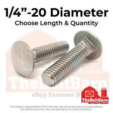 1/4-20 Stainless Steel 18-8 Carriage Bolts (Choose Length & Qty) - US"