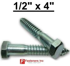 (Choose Qty) 1/2 x 4" Zinc Plated Hex Head Lag Bolt Screws A307 - Redding - US"