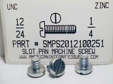 #12-24x1/4 Pan Head Slotted Machine Screws Steel Zinc Plated (50) - Detroit - US