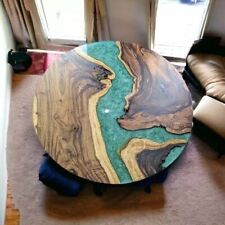 Green Epoxy Resin Center Coffee Table Countertop Wooden Luxury Garden Furniture