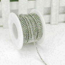 10Yard Silver Glass Rhinestone DIY Close Chain Clear Sewing Craft Accessories