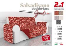 Salvadivano Copridivano 2-3-4 Posti In Stampa Ramage Double-Face Trapuntato