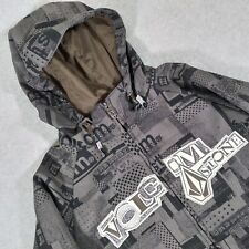 Volcom Jacket Mens L Conspiracy Snow/Skateboard Lined Billed Hood Black Gray