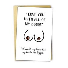 Funny Birthday Card for Husband Boyfriend, Cute Boobs Gift for Husband