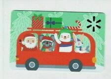 Walmart Gift Card Christmas - Santa on Bus, Animals- 2021 -Collectible -No Value