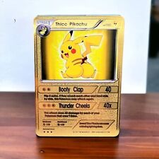 Pikachu Gold Metal Pokémon Promo Card Collectible/Gift/Display