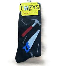 NWT Foozys Black Crew Construction Work Tool Men's Socks One Size