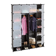 Modular Wardrobe System, 18 Compartments, Plastic Wardrobe Closet Shoe Cabinet