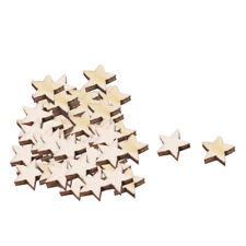 Wooden Star Shaped DIY Craft Accessories Ornaments Beige 10 x 10mm 100pcs