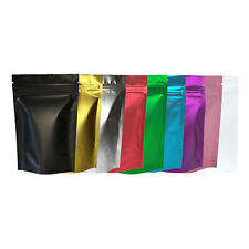 100x Matte Green Purple White Gusset Zip Bags 6.25x8.75in (Free 2-Day Shipping)