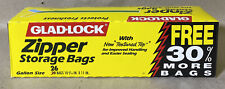 Vintage Glad Lock Gallon Size Ziploc Bags W/Color Change Seal - NEW!!