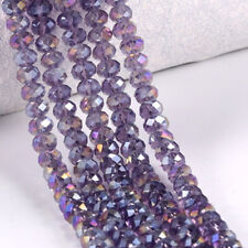 50Pcs6mm violet AB Round Crystal Glass Loose Spacer Beads for Jewelry Making DIY