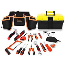 45 Pieces Kids Real Tool Set Construction Tool Set for Kids with Tool Belt,Ha...