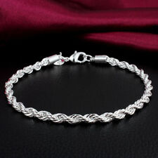 925 Sterling Silver Twine Shape Bracelet Beautiful Women's Jewelry Wholesale