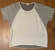 One Clothing Cream & Gray Hi Low Hem Top