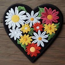 Flower Patch Iron-on Applique Clothing Floral Badge Wildflower Nature Heart Gift